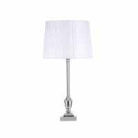 Distribuidor - Lâmpadas Diversas | Sobre Mesas Decoração | SOBREMESA ROBLE 1XE27 CROMO C/PANT BLANCA 60.5X30X30 CM Ref: 137471020